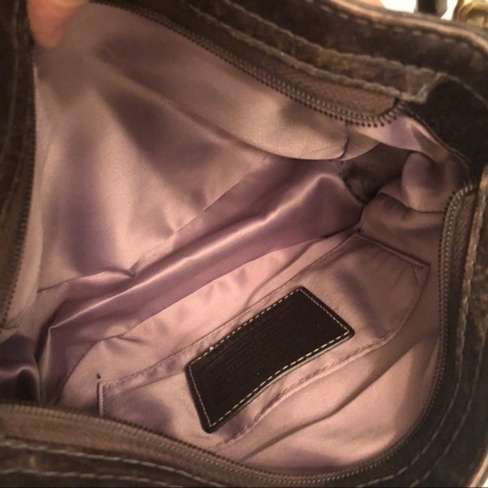 Coach brown leather jacquard signature mini bag - Picture 8 of 14